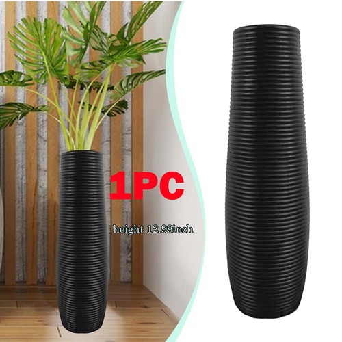 1pc tall floor vase black - floor,