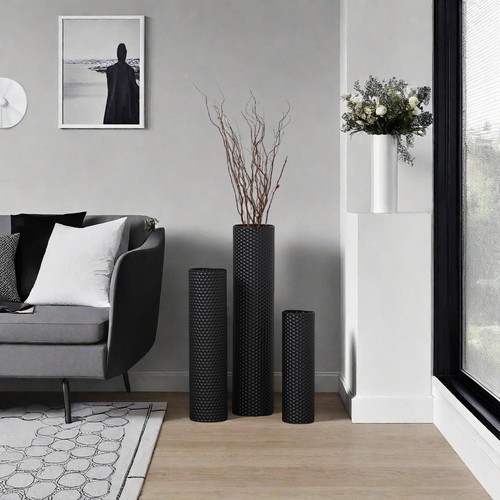 Elegant metal floor vases - vases, set