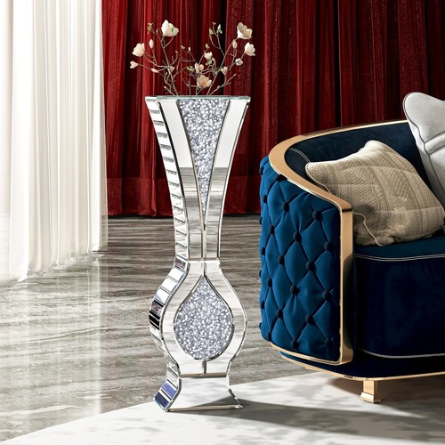 Tall crystal floor vase - crystal,