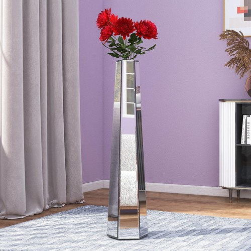 Tall mirrored floor vase - tall,