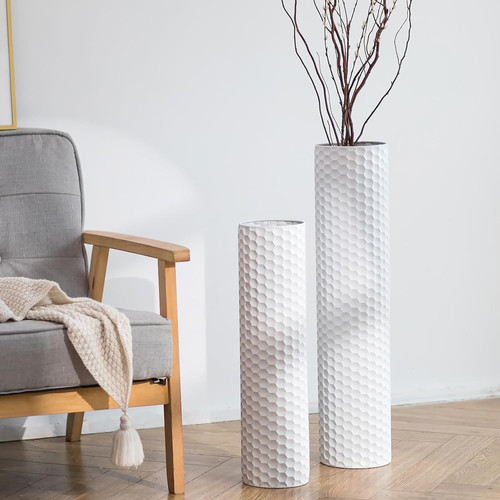 White tall floor - vase:, 70/55cm