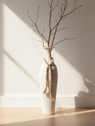 Metal tall floor vase - tall,