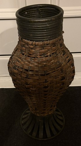 Rustic woven wicker and - woven, metal