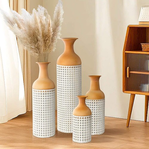 Large metal floor - vases, of