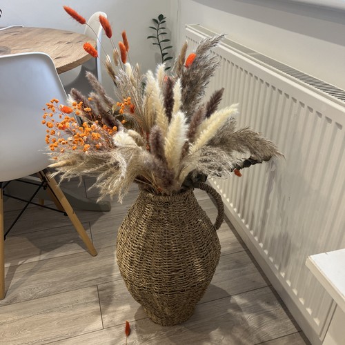 Rattan woven vase - tall, floor