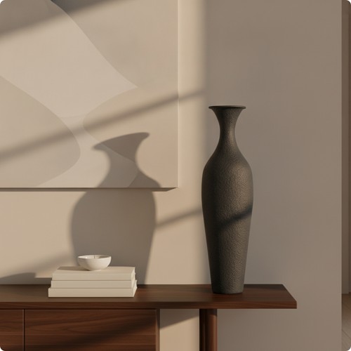 Floor vase with - narrow, neck