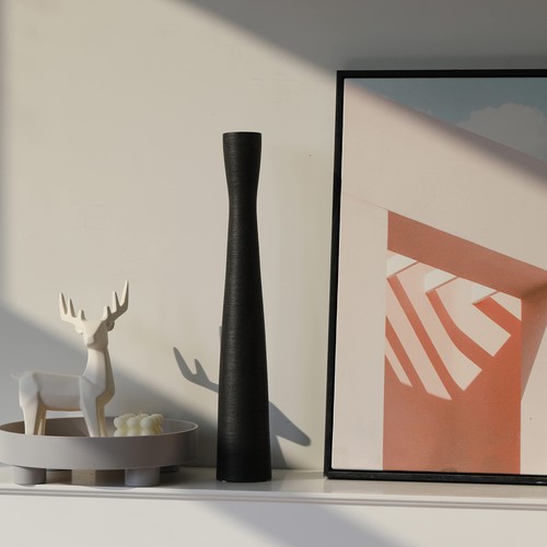 Black vase tall - vase,