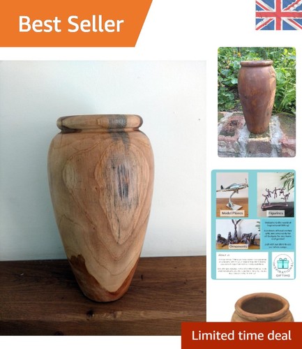 Unique round teak - round, vase