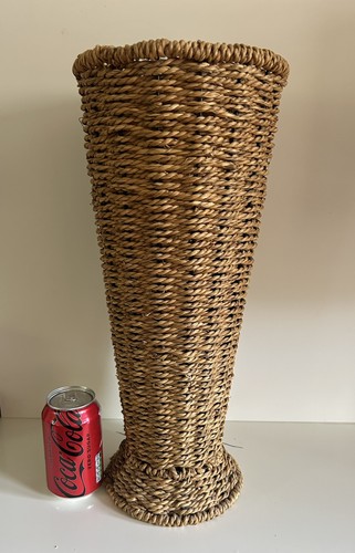 Tall woven floor - vase, seagrass