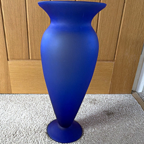 Glass blue floor vase - floor,