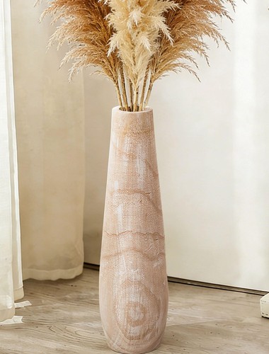 Tall wooden floor vase for - wooden,