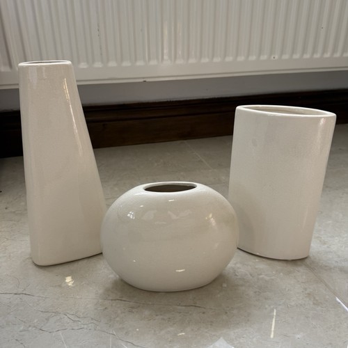 Set white ceramic - ceramic, vases