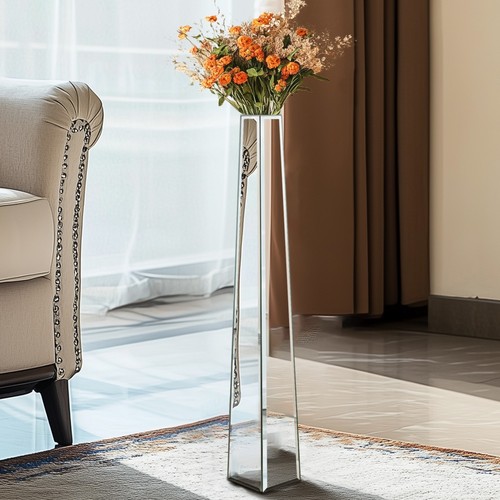 Elegant tall floor vase - elegant, mirror